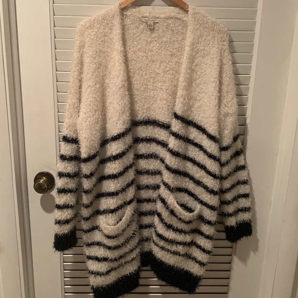 Cozy Casual Striped Cardigan Sweater